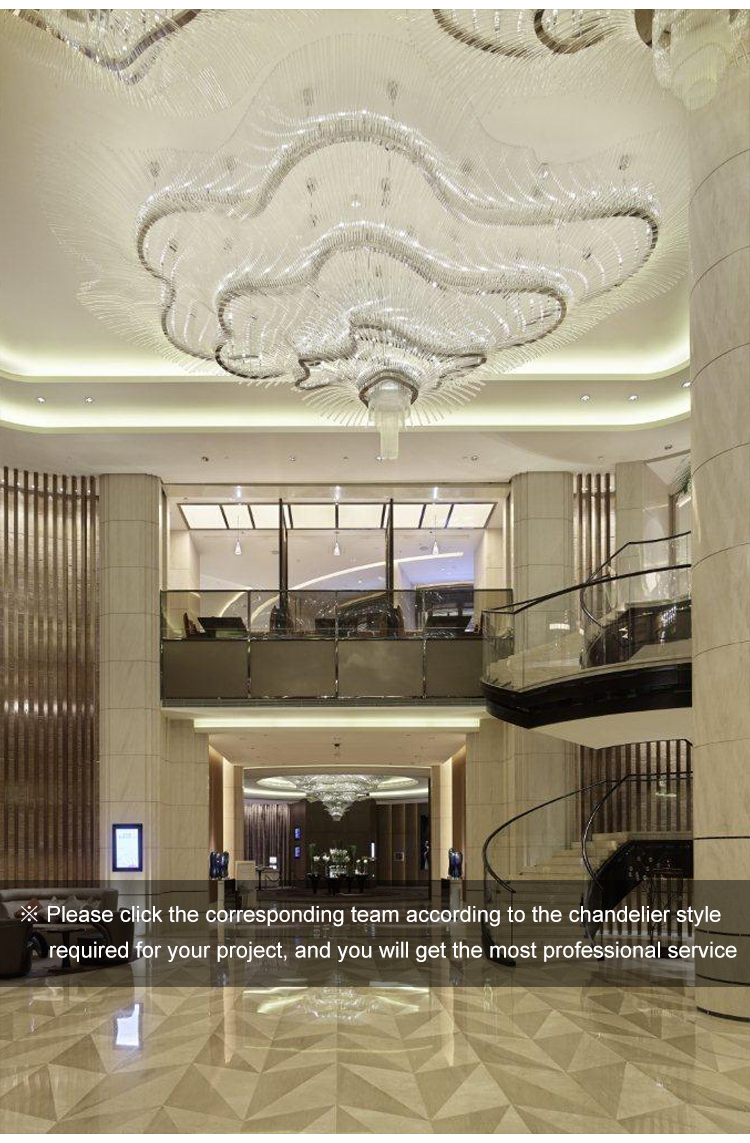 Multi-layer crystal chandelier for hotel foyer