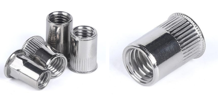 Metric thread flat head galvanized knurled rivet nuts