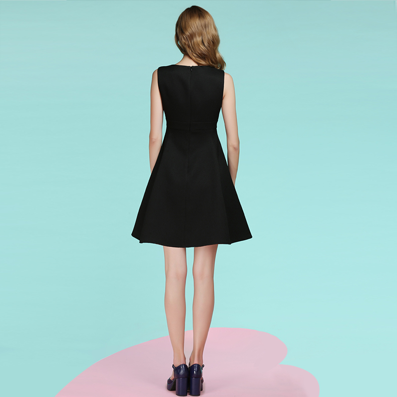 Solid Color Vintage Dress For Women