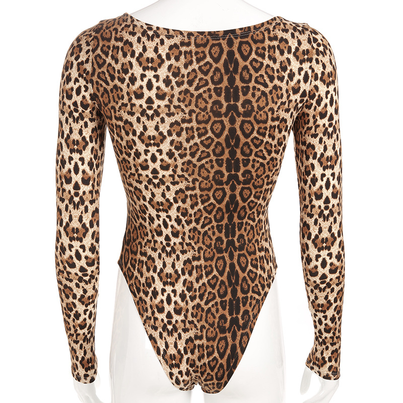 Long Sleeve Leopard Swimwear
