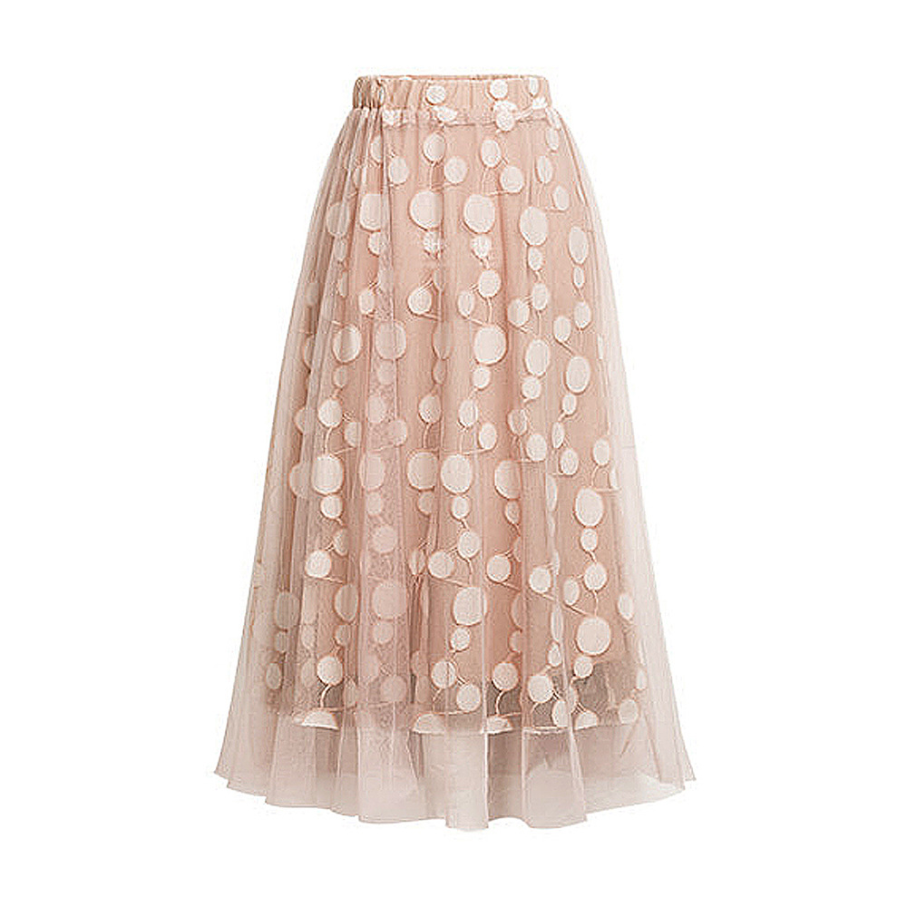 A-Line Mid-calf Dot Skirt