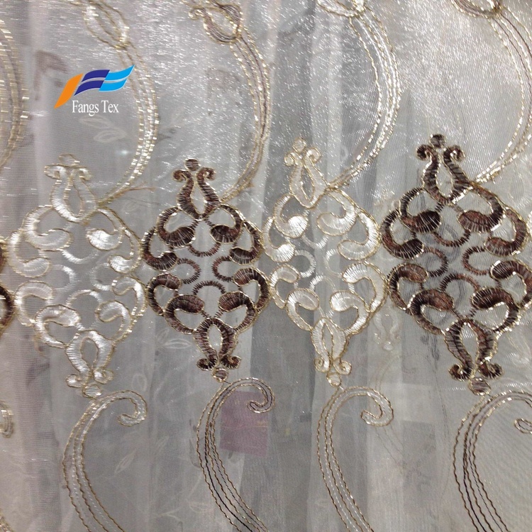 Textile Factory Embroidered Fabric Window Voile Curtain 3