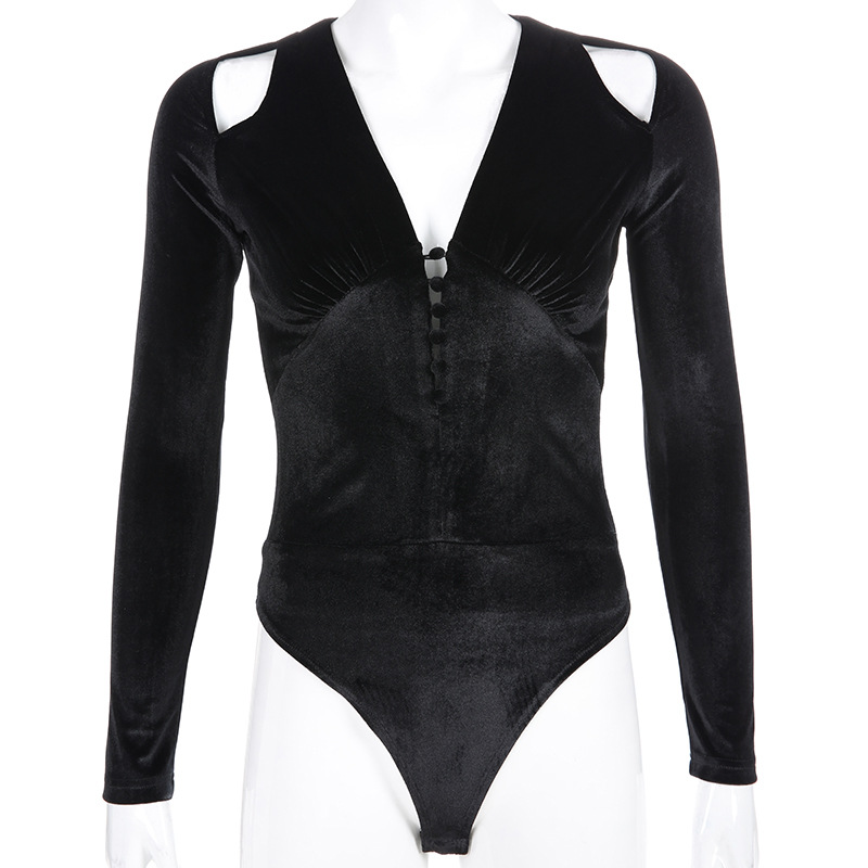 Velour Sexy Slimming Body Suit Top