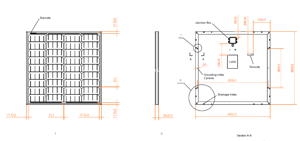 70w poly panel trina