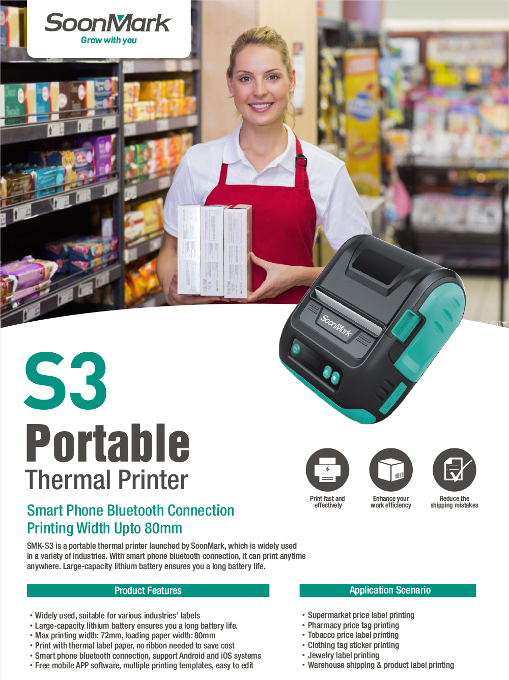 mobile bluetooth thermal receipt printer