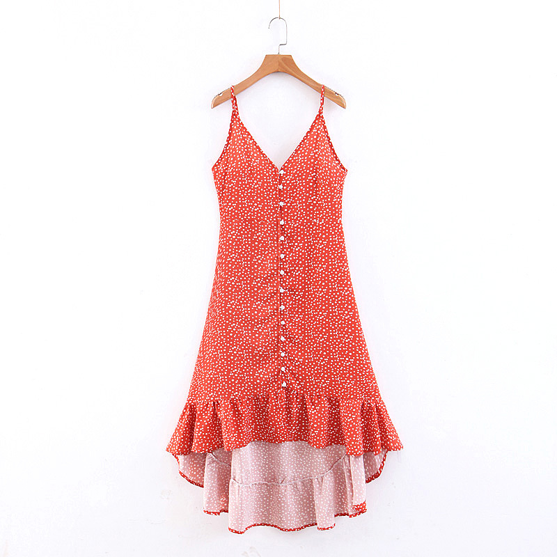 V-neck Sexy Women Button Dress